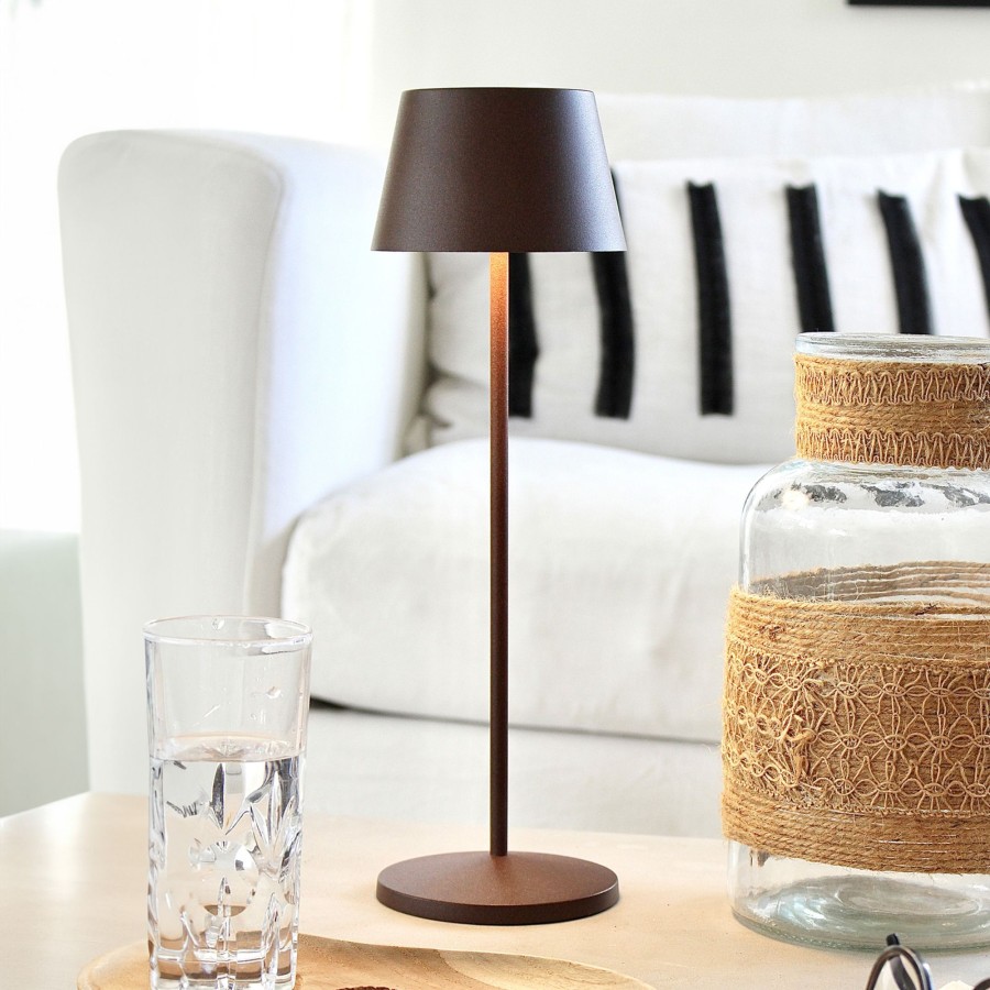 Lampes D'Interieur LOOM DESIGN | Loom Design Modi Luminaire De Terrasse Led, Corten Brun Rouille