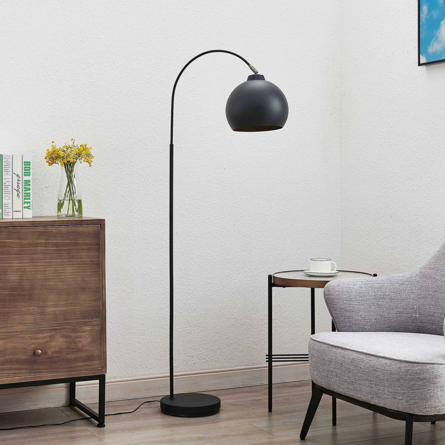 Lampes D'Interieur Lindby | Lindby Minali Lampe Sur Pied Noir, Or