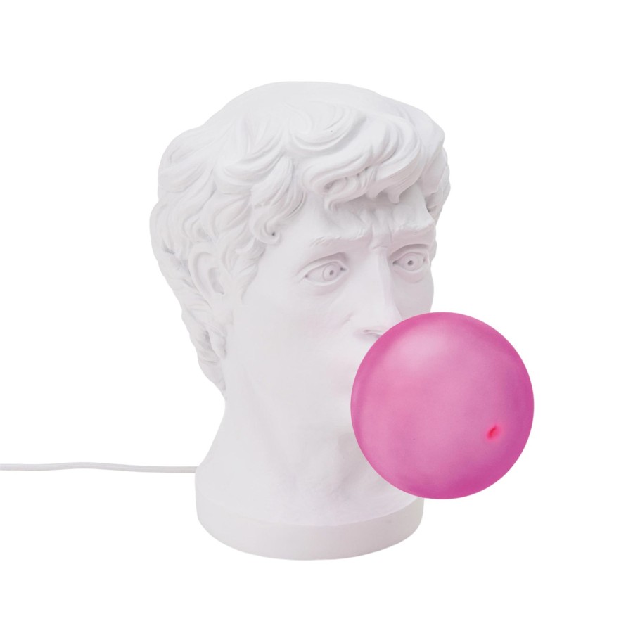 Lampes D'Interieur Seletti | Lampe Table Deco Led Wonder Times, Blanc/Rose Blanc, Rose