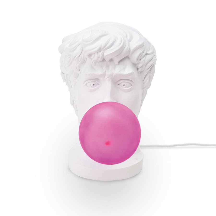 Lampes D'Interieur Seletti | Lampe Table Deco Led Wonder Times, Blanc/Rose Blanc, Rose