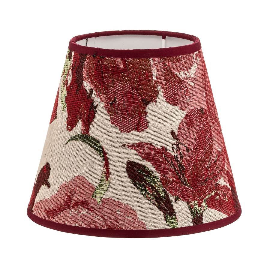 Lampes D'Interieur Duolla | Abat-Jour Sofia Hauteur 15,5 Cm, Fleuri Rouge