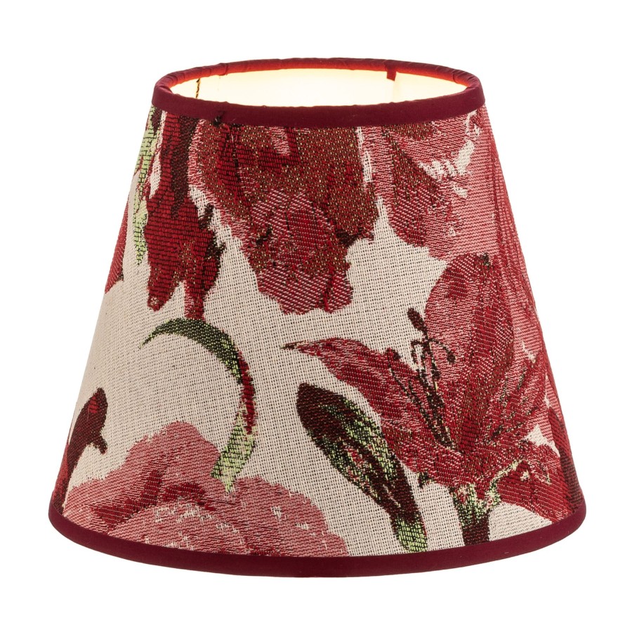 Lampes D'Interieur Duolla | Abat-Jour Sofia Hauteur 15,5 Cm, Fleuri Rouge