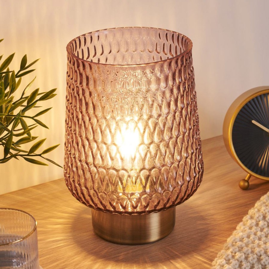 Lampes D'Interieur Pauleen | Pauleen Sparkling Glamour Batterie Gris/Laiton Gris Fumee, Laiton