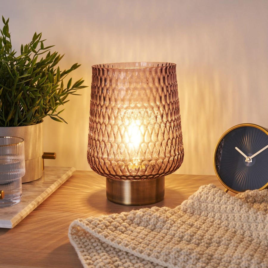 Lampes D'Interieur Pauleen | Pauleen Sparkling Glamour Batterie Gris/Laiton Gris Fumee, Laiton