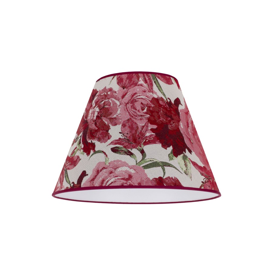 Lampes D'Interieur Duolla | Abat-Jour Sofia Hauteur 26 Cm, Fleuri Rouge