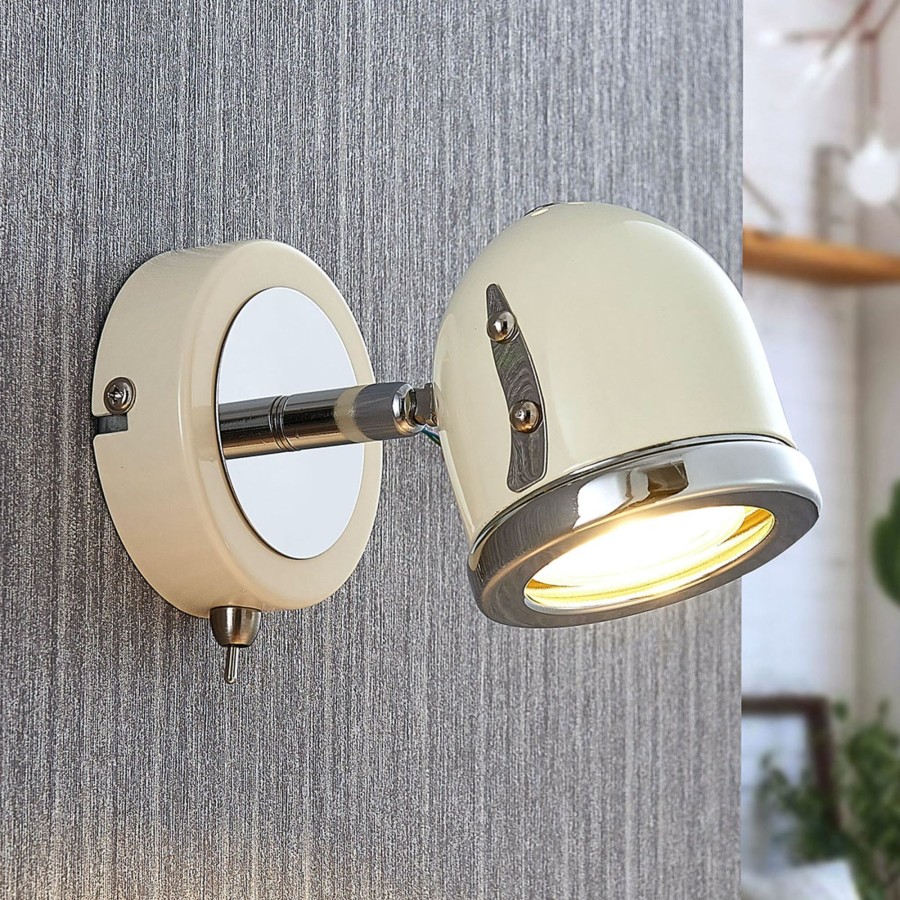 Lampes D'Interieur Lindby | Applique Jakov Au Style Retro Creme, Argente