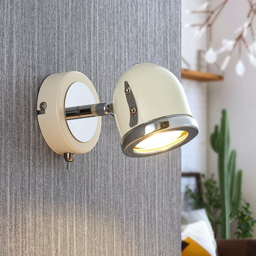 Lampes D'Interieur Lindby | Applique Jakov Au Style Retro Creme, Argente