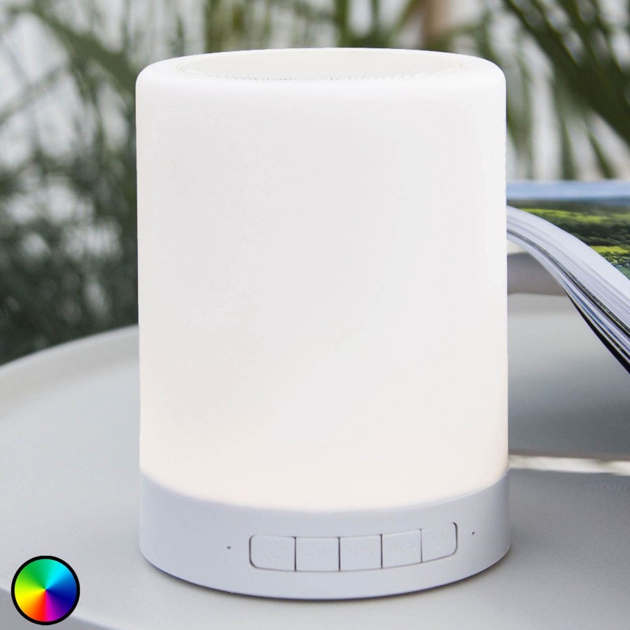 Lampes D'Interieur STAR TRADING | Lampe A Poser Led 362-81 Avec Rgbw Et Haut-Parleur Blanc