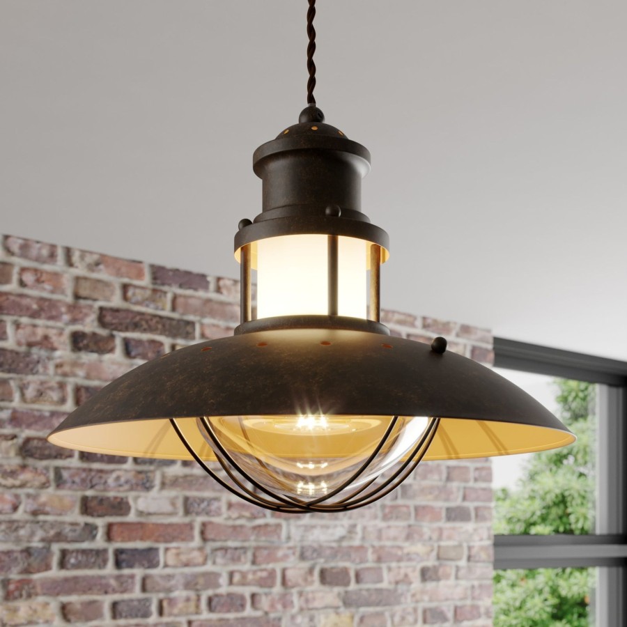 Lampes D'Interieur Lindby | Suspension Rustique Louisanne En Brun Brun, Transparent