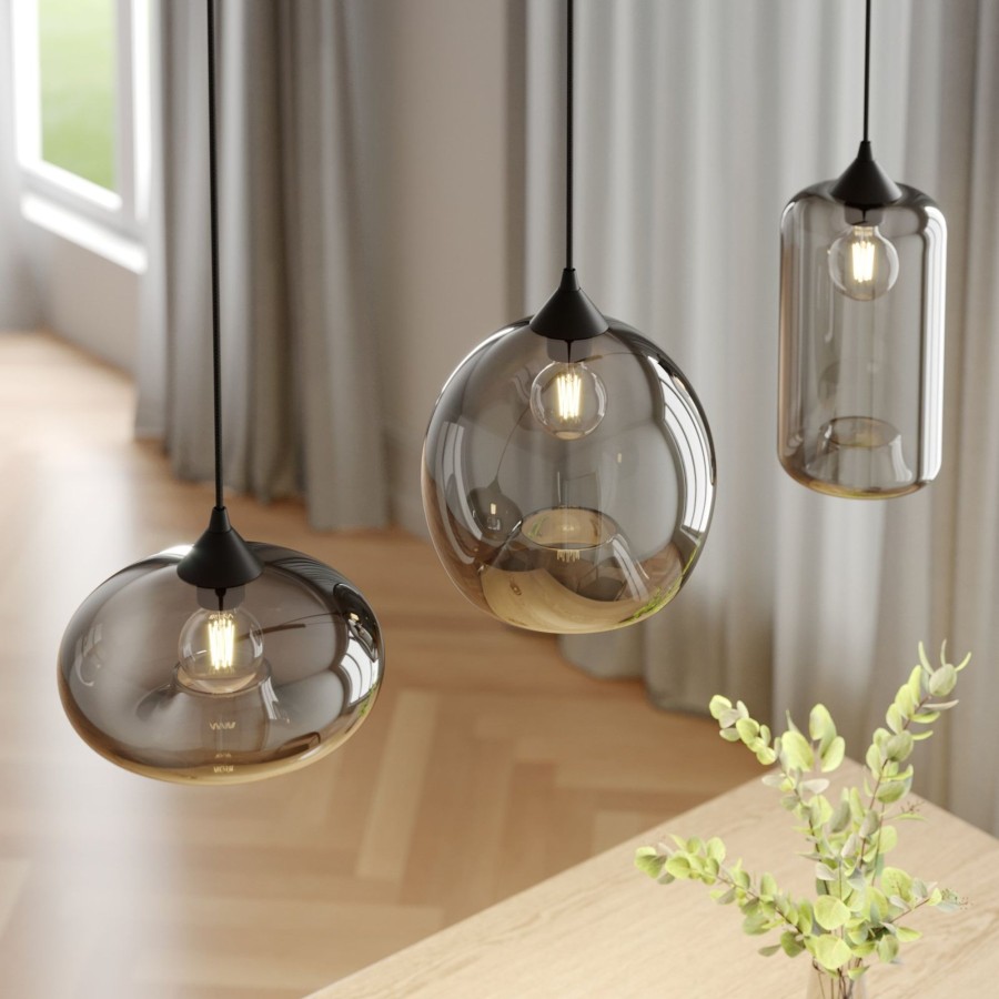 Lampes D'Interieur Lindby | Lindby Marla Suspension Gris Fumee