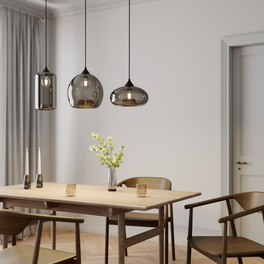 Lampes D'Interieur Lindby | Lindby Marla Suspension Gris Fumee