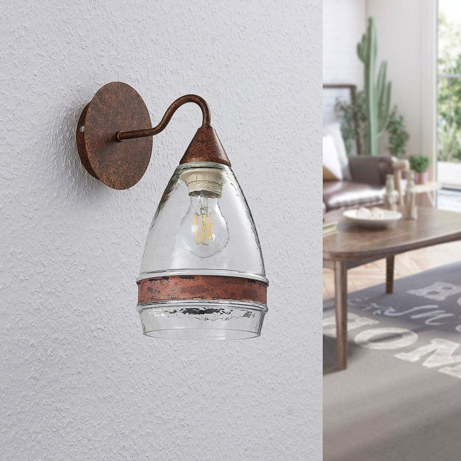 Lampes D'Interieur Lindby | Applique Millina En Verre, Brun Rouille Brun Rouille, Transparent