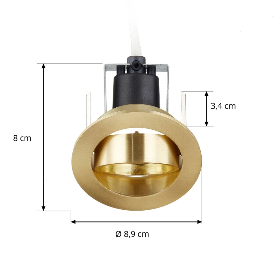 Lampes D'Interieur Lindby | Lindby Sunil Spot Encastrable, Dore Satine