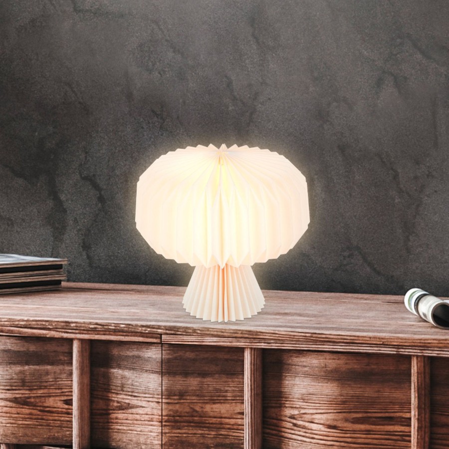 Lampes D'Interieur Briloner | Lampe A Poser Origami En Papier , 25 X 25 Cm Blanc