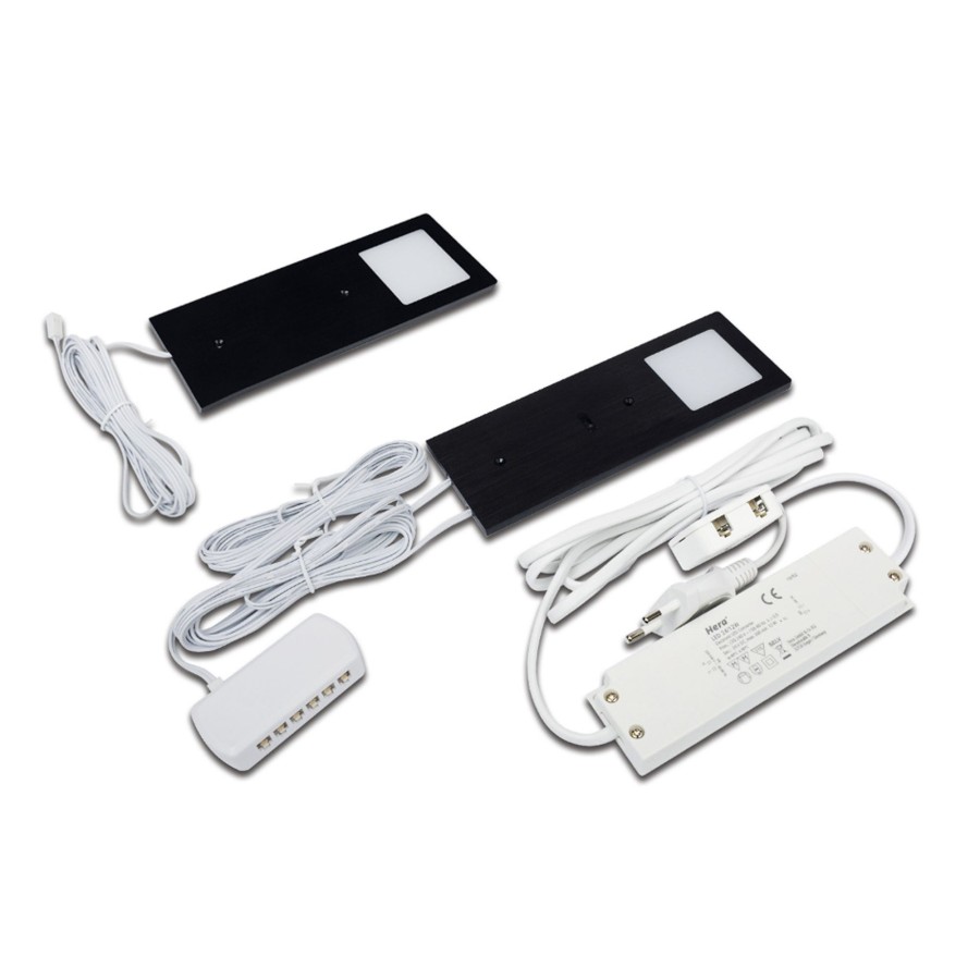 Lampes D'Interieur Hera | Lampe Sous Meuble Led Eco-Pad F Par 2, 4000K Noir