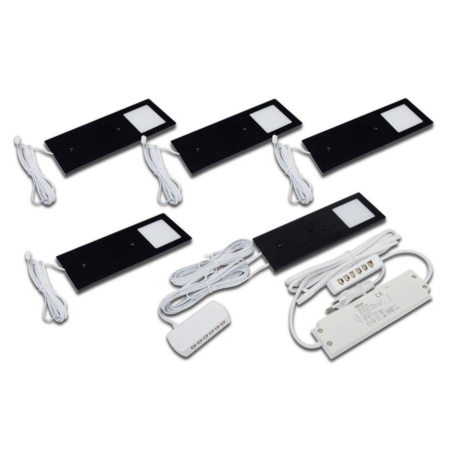 Lampes D'Interieur Hera | Lampe Sous Meuble Led Eco-Pad F Par 5, 3000K Noir