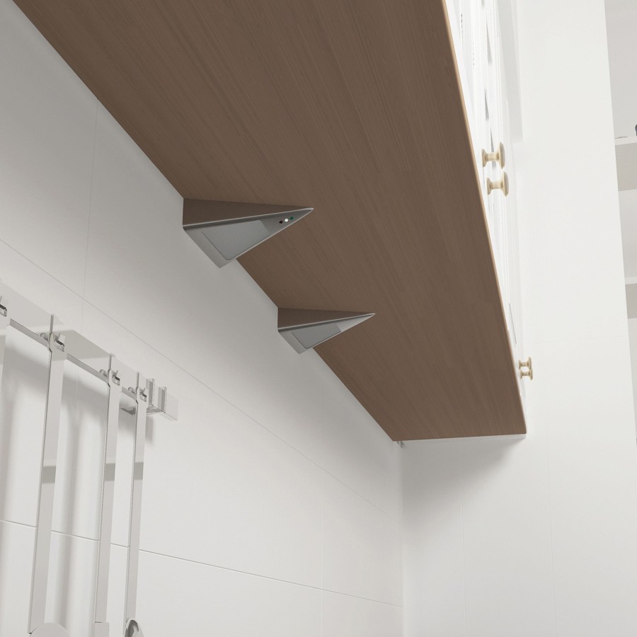Lampes D'Interieur PRIOS | Prios Odia Lampe Sous Meuble Led, Inox, 2 Lampes Acier Inoxydable