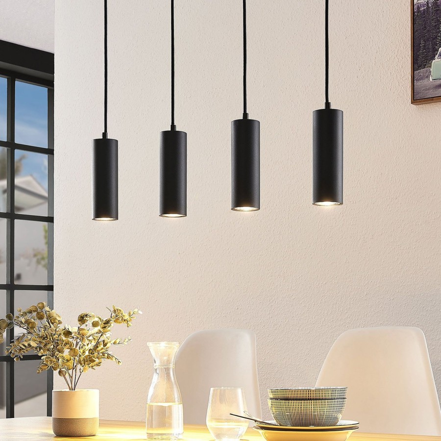 Lampes D'Interieur Lindby | Lindby Joffrey Suspension A 4 Lampes, E Noir