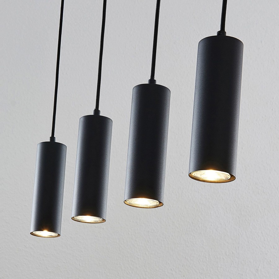 Lampes D'Interieur Lindby | Lindby Joffrey Suspension A 4 Lampes, E Noir