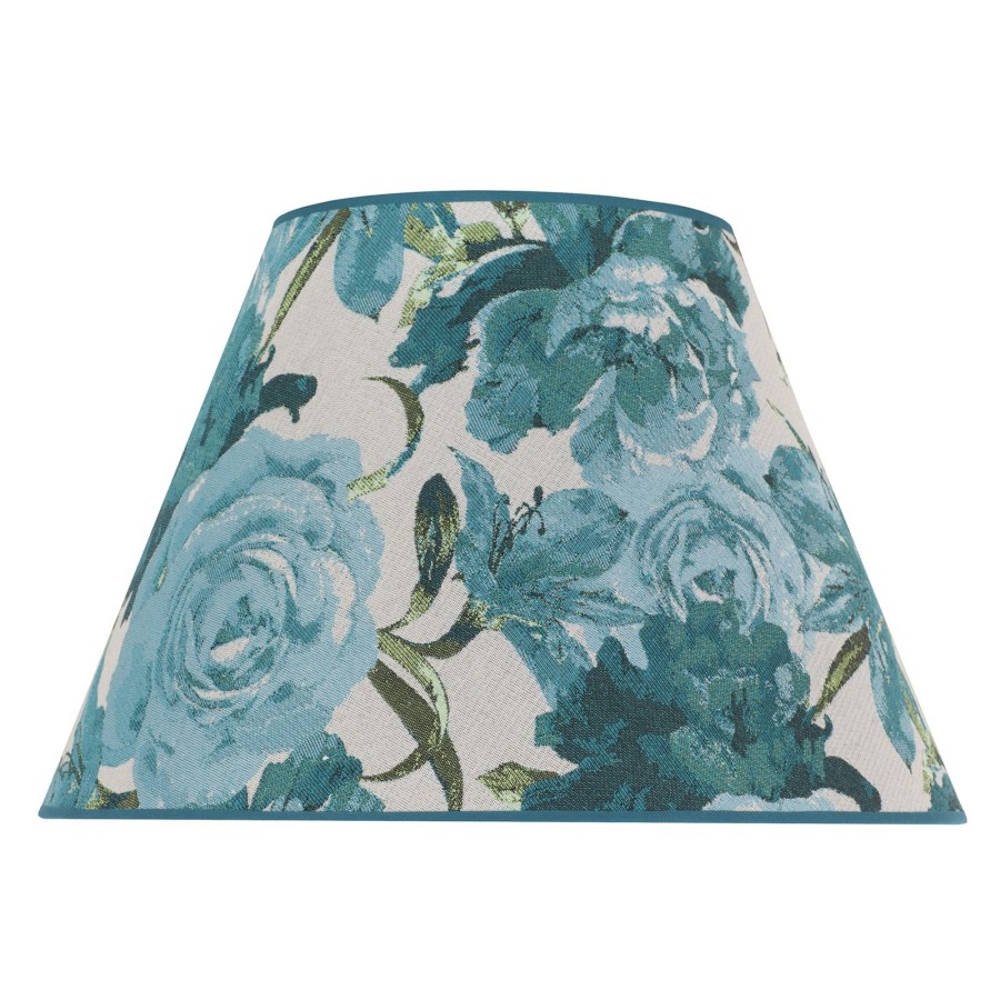 Lampes D'Interieur Duolla | Abat-Jour Sofia Hauteur 26 Cm, Fleuri Turquoise