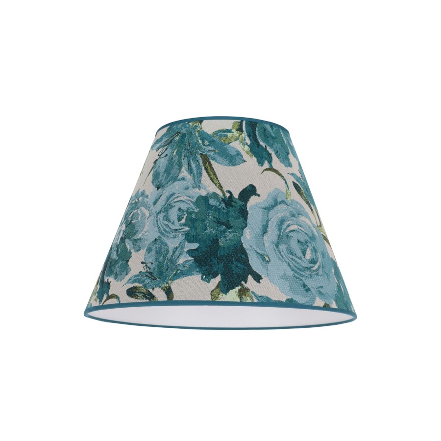 Lampes D'Interieur Duolla | Abat-Jour Sofia Hauteur 26 Cm, Fleuri Turquoise