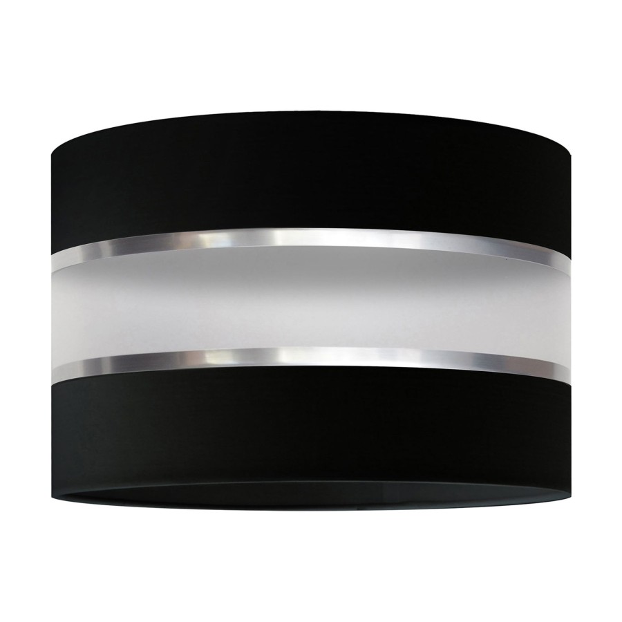 Lampes D'Interieur HELAM | Abat-Jour Helen, O 35 Cm, E27, Noir/Argente Noir, Argente, Opale