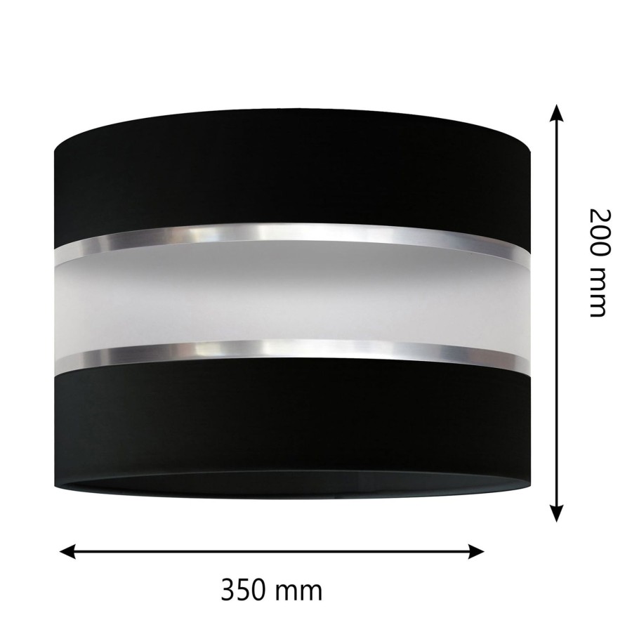 Lampes D'Interieur HELAM | Abat-Jour Helen, O 35 Cm, E27, Noir/Argente Noir, Argente, Opale