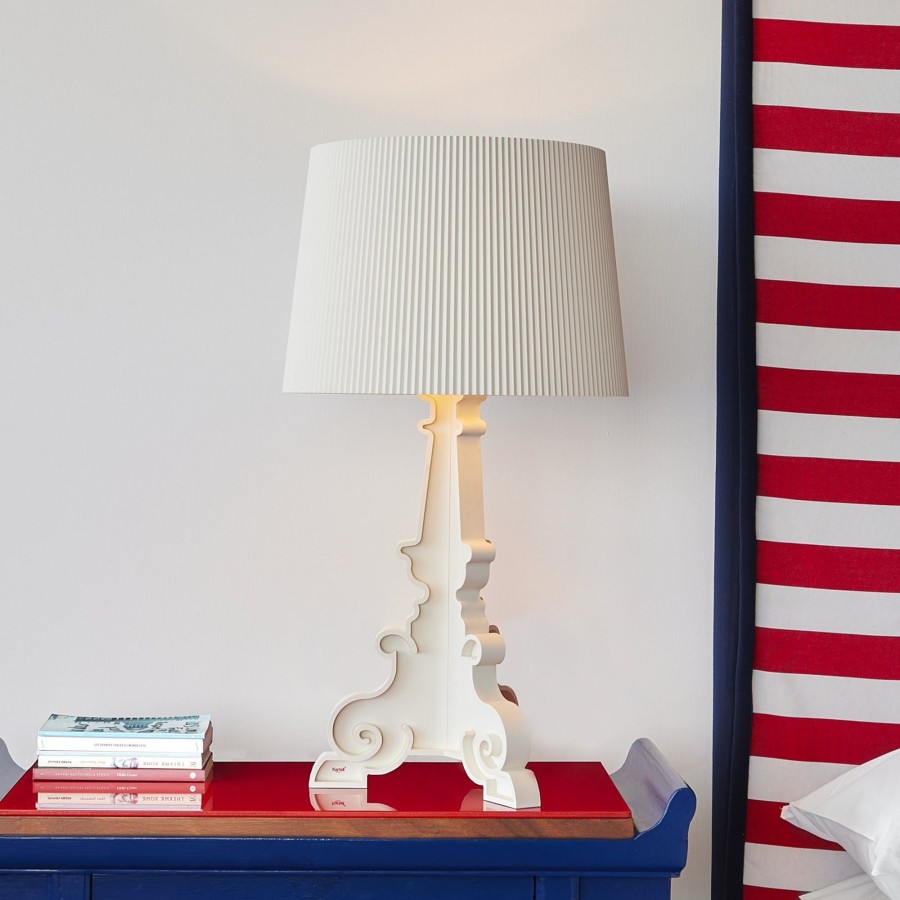 Lampes D'Interieur Kartell | Kartell Bourgie Mat Lampe A Poser Led E14 Blanc Blanc Mat