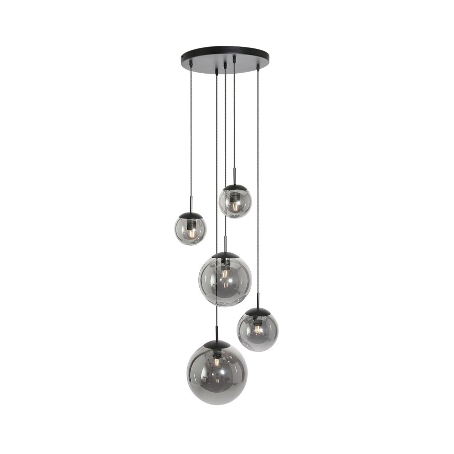 Lampes D'Interieur Steinhauer | Suspension En Verre Bollique, E, A 5 Lampes Noir