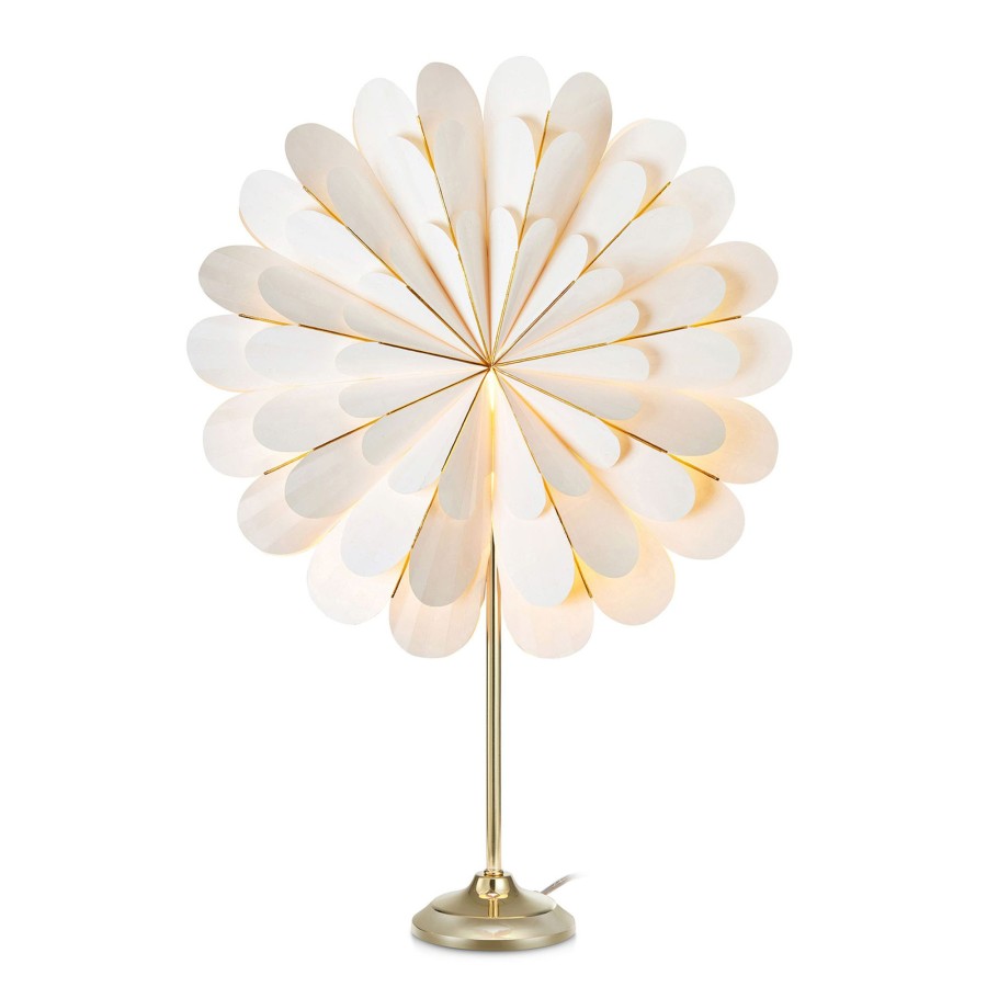 Lampes D'Interieur Markslöjd | Etoile Deco Marigold Lampe A Poser, Blanche/Laiton Blanc, Laiton