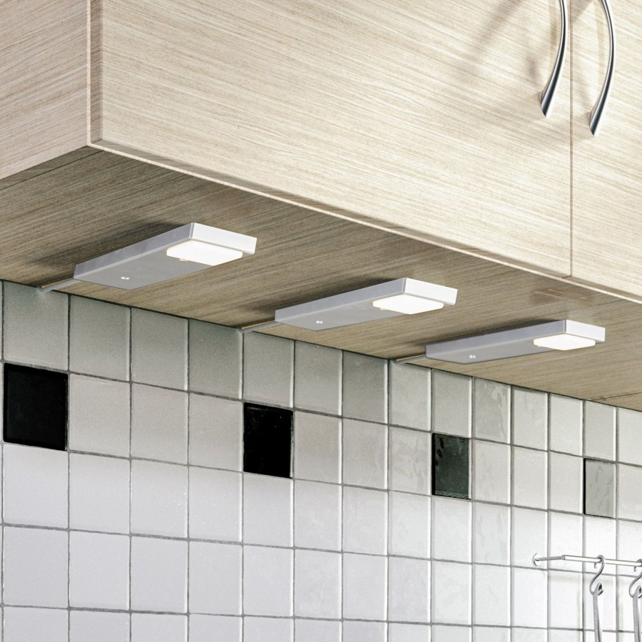 Lampes D'Interieur Lindby | Lindby Amaryll Lampe Sous Meuble Led, X3 E Argente