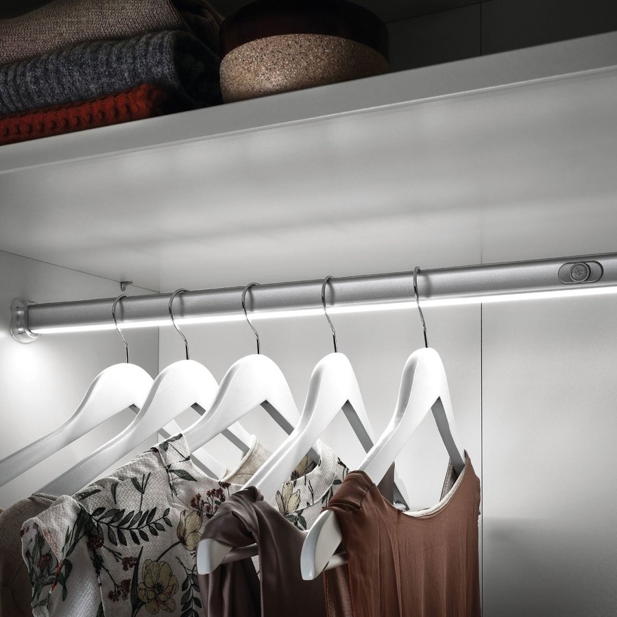 Lampes D'Interieur Hera | Lampe Tringle Led Avec Capteur, 120 Cm Chrome Mat
